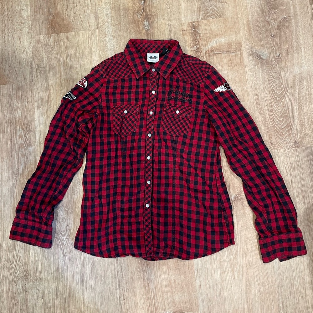 Womens Harley Davidson flannel western shirt size medium